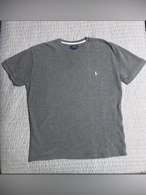 Ralph Lauren Charcoal Gray Crewneck Waffle Knit T Shirt